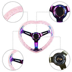 350MM Pink Deep Dish Bubble Steering Wheel