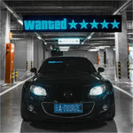 Wanted 5 Stars LED Light Sticker Window Flashing