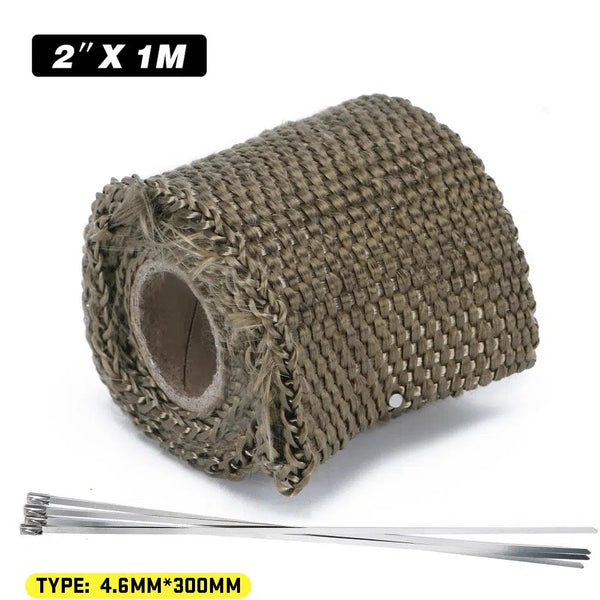 50mm 1Meter Car Exhaust Header Pipe Insulation Heat Wrap