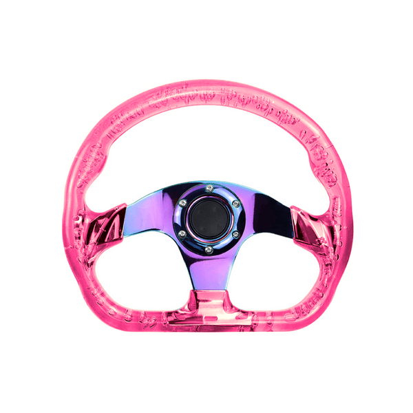 6-Hole 326mm Vip Pink Crystal Bubble Neo Spoke Steering Wheel JDM Performance