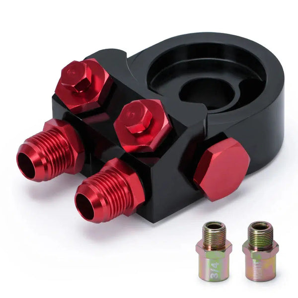 AN10 Oil Filter Sandwich Adapter Oil Cooler Turbo w/ Thermostat