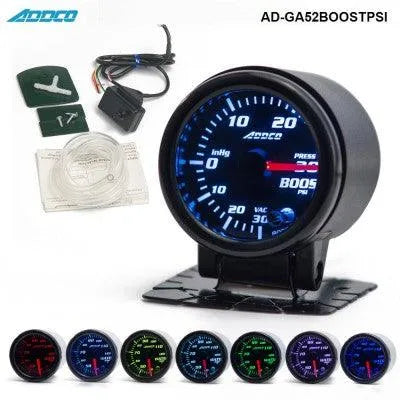 Addco 52mm Boost Gauge Psi - 7 Colour