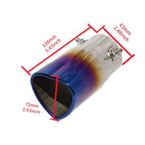 Burnt Blue Heart Muffler Tip: Stainless Steel