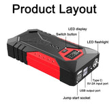 Car Jump Starter Portable Power Bank 18000mAh