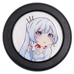 Cute Anime Girl Horn Button