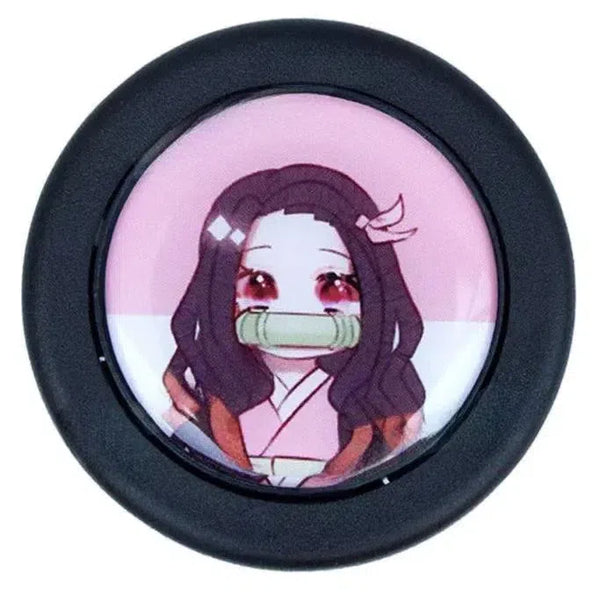 Cute Anime Girl Horn Button