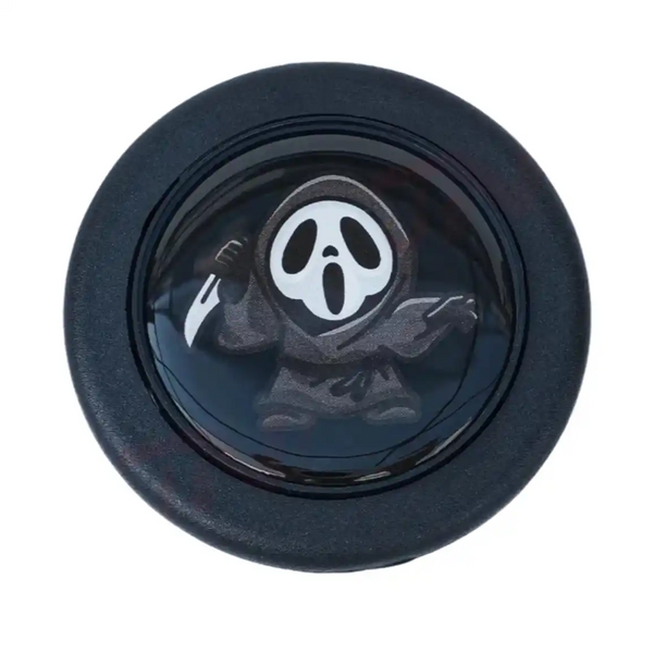 Cute Ghost Steering Wheel Horn Button Universal JDM Racing Sports Car Demon Horn Switch Push Cover