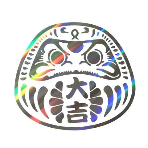 Daruma Holographic Sticker – JDM Good Luck Charm