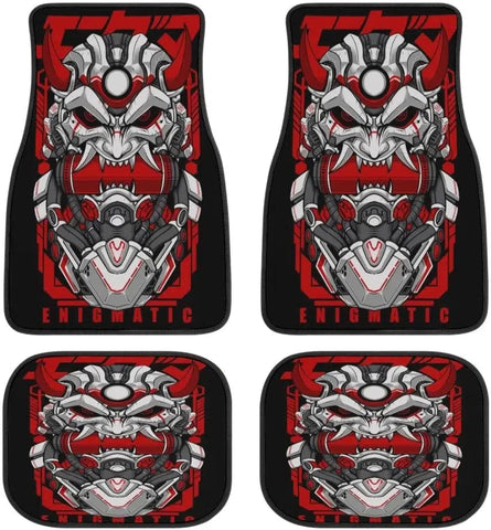 Enigmatic Samurai Mask Car Floor Mat