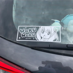 Excited Cute Anime Car Sticker