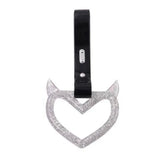 Glittered Devil Heart Tsurikawa Black Straps JDM Performance