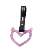 Glittered Devil Heart Tsurikawa Black Straps JDM Performance