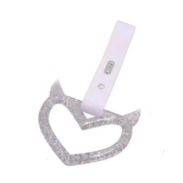 Glittered Devil Heart Tsurikawa White Straps JDM Performance