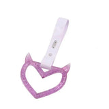 Glittered Devil Heart Tsurikawa White Straps JDM Performance