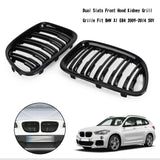 Gloss Black Dual Slats Front Hood Kidney Grill Fit BMW X1 E84 2009-14 SUV JDM Performance