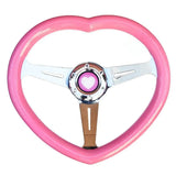 Heart Shaped Chrome Steering Wheel 350MM