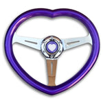 Heart Shaped Chrome Steering Wheel 350MM