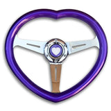 Heart Shaped Chrome Steering Wheel 350MM