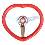 Heart Shaped Chrome Steering Wheel 350MM