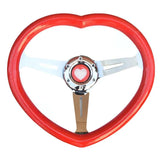 Heart Shaped Chrome Steering Wheel 350MM