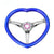 Heart Shaped Chrome Steering Wheel 350MM