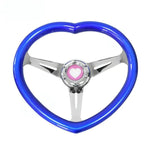 Heart Shaped Chrome Steering Wheel 350MM