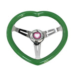 Heart Shaped Chrome Steering Wheel 350MM