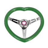Heart Shaped Chrome Steering Wheel 350MM