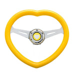 Heart Shaped Chrome Steering Wheel 350MM