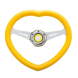Heart Shaped Chrome Steering Wheel 350MM