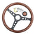 Heritage Classic Sports Wood Steering Wheel 14 Inch