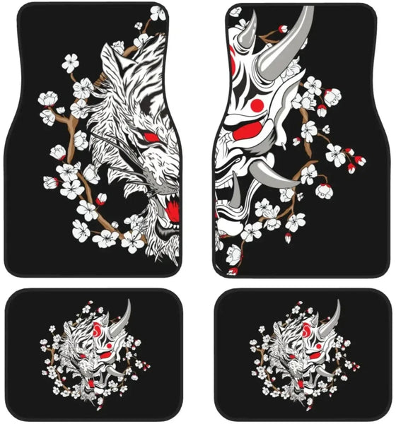 Japanese Oni mask Car Floor Mats