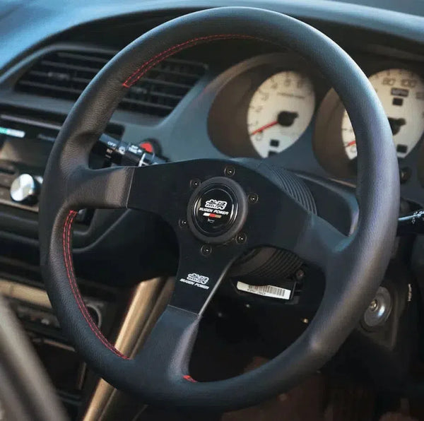 Jdm Mugen Steering Wheel 350mm 14in Leather