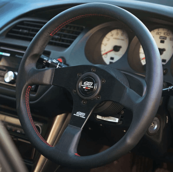Jdm Mugen Steering Wheel 350mm 14in Leather - JDM – JDM Performance