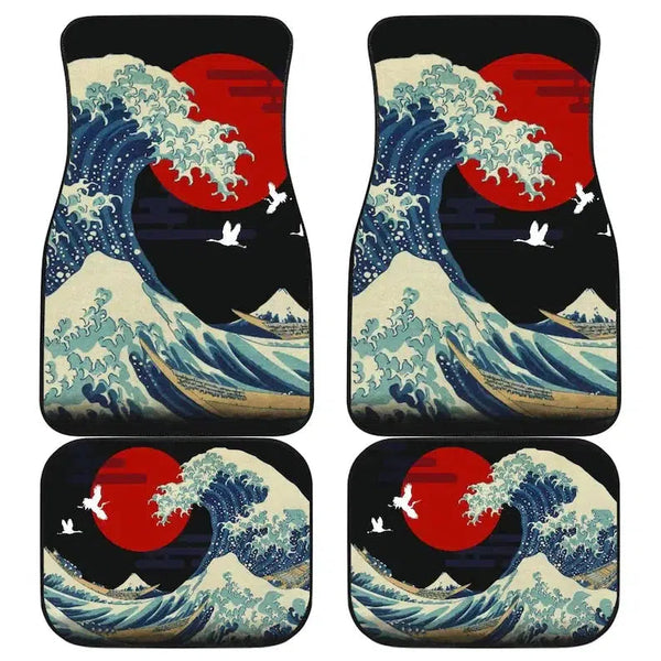 Kanagawa Big Wave Anime Car Mats Jdm Car Floor Mats