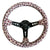 Leopard Embroidered Suede Leather Steering Wheel