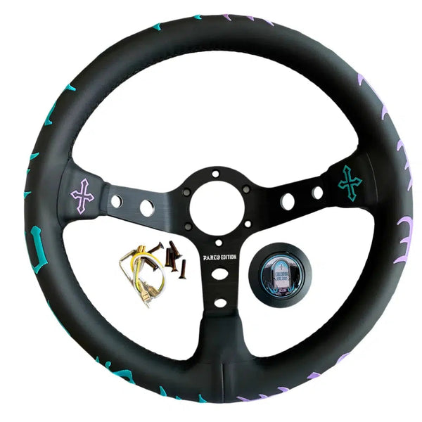 Likewise Leather Suede Steering Wheel 330mm Deep Dish