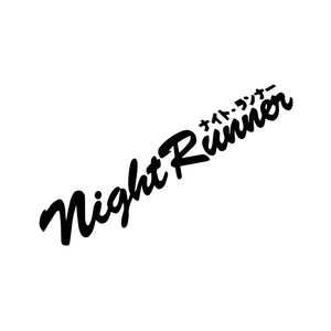 NIGHT RUNNER Windshield Banner Decal - JDM Square Letter Style