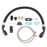 Oil Drain & Feed Line Kit w/ Oil Pan Flange for T3 T4 T04E T60 T70