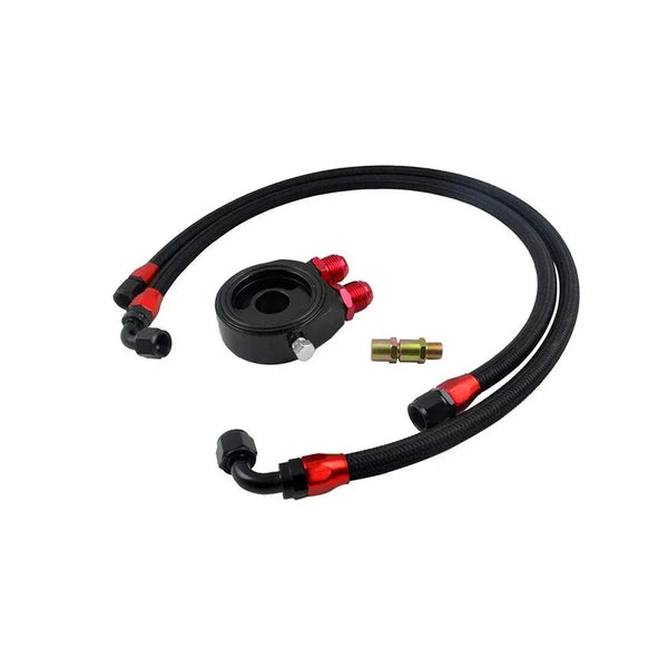 Oil Filter Sandwich Adapter & AN10 SS Stainless Steel Braided Hose