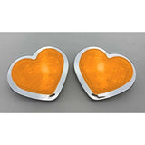 Orange LED Heart Shape Side Marker Indicators (Pair)