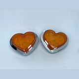 Orange LED Heart Shape Side Marker Indicators (Pair)
