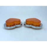 Orange LED Heart Shape Side Marker Indicators (Pair)