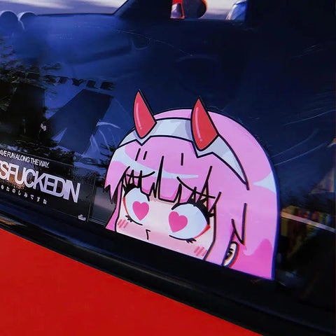 Pink Love Eyes Car Sticker