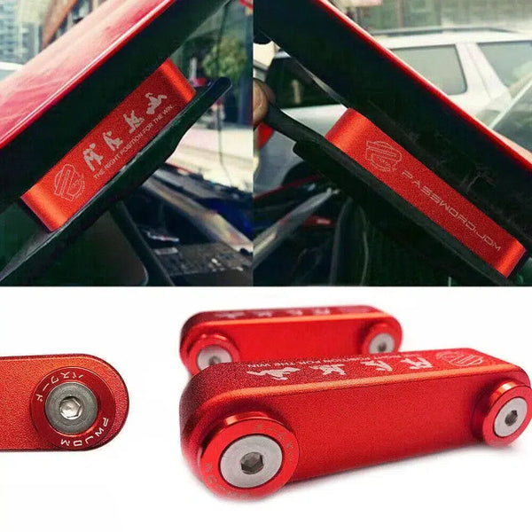 Red Password JDM Hood Spacer Risers Honda Civic