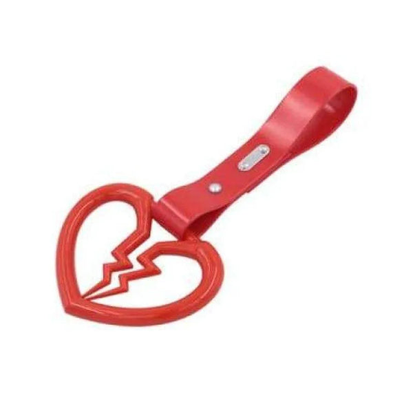 Red Broken Heart Tsurikawa Red PVC Strap JDM Performance