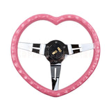 Heart Shaped Chrome Steering Wheel 350MM
