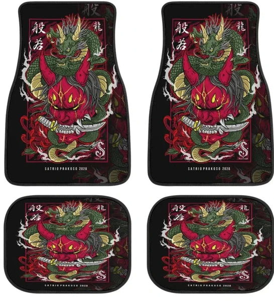 Samurai Mask Japanese Car Floor Mats