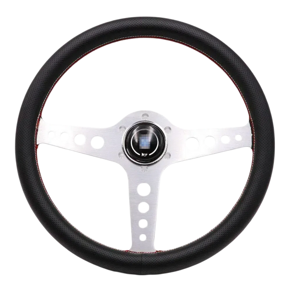 Silver Lightweight ND 14inch Real Leather Steering Wheel