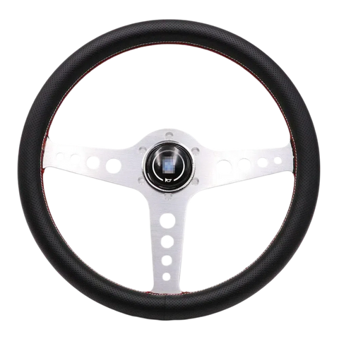 Silver Lightweight ND 14inch Real Leather Steering Wheel